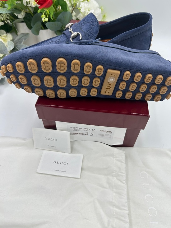 Men’s Gucci GG EMBOSSED suede loafers. Size 11 (fits 11.5 US) Made in Italy main image 5